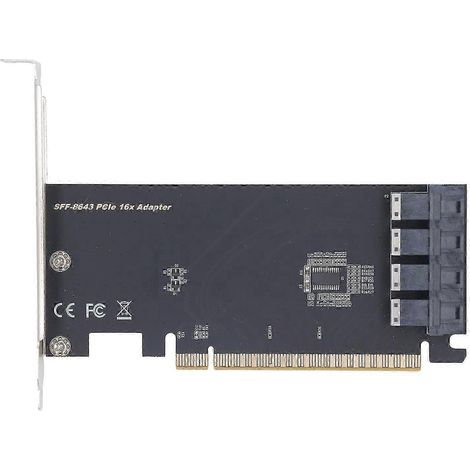 Carte adaptateur PCIe vers U.2 à 4 ports SFF 8643 pour PC : transfert de données haut débit. (1/5)