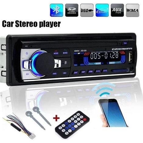Drfeify Letouch Autoradio Bluetooth Poste Radio Voiture 12V 1Din MP3 Lecteur de Voiture Stéréo Soutient FM-USB-SD-AUX-Bluetooth -OLL (1/3)