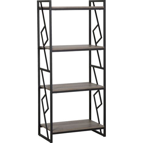 4 Tier Bookcase FORRES 143 cm Brown/ Black (1/5)