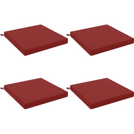 Coussins de siège 4 pièces SOEST 4 pc 100 % polyester Bordeaux vidaXL (1/5)