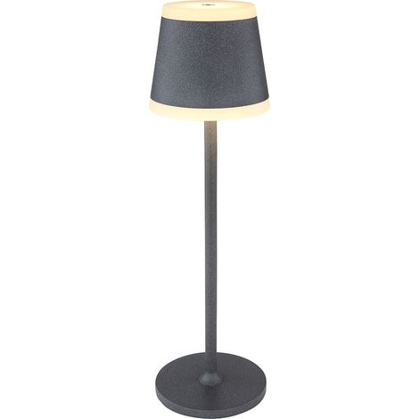 Globo - lámpara de mesa - Ridley - gris - metal - Ø 11cm - LED -