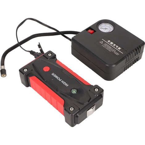 Démarreur de secours pour voiture, portable, 1600 A crête, batterie 12000 mAh, 12 V, 150 PSI, avec voyant LED. (1/5)