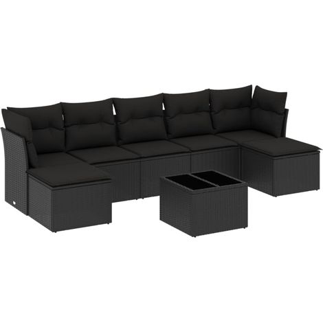Maison Exclusive - Set de sofás de jardín 8 piezas y cojines ratá (1/3)