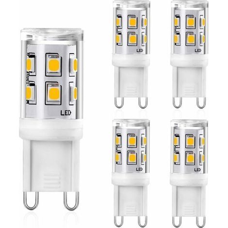 G9 LED 2W, 20W 25W G9 Halogènes Equivalente, 200lm Blanc Chaud 3000K Ampoule Led G9 Lampe, CRI 80, 360 Degrés Angle, AC 220-240V, Not Dimmable, Lot de 5 [Classe énergétique F] (1/5)