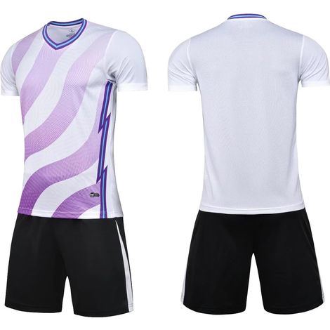 Football Jersey, Men's and Women's Breathable and Quick-Drying T-Shirt, V-Neck Sportswear + Shorts, Children's Football Jersey Set for Everyday Play (1/5)