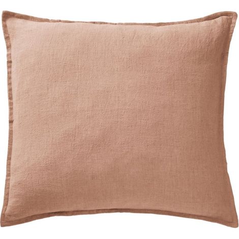 Taie d'oreiller déco "Soline" 80 x 80 cm "Lin lavé" l'Effet Papillon - Soline Vieux Rose - - Soline Vieux Rose - Taie d'oreiller 80 x 80 cm (1/2)