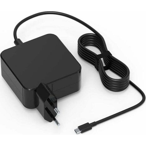 65-W-USB-C-Ladegerät Typ-C-Netzteil für MacBook Pro/Air, Lenovo Thinkpad, HP Chromebook, ASUS, Acer, Huawei Matebook, Xiaomi Air, Samsung Chromebook Plus, Tablets, Netzkabel, D (1/4)