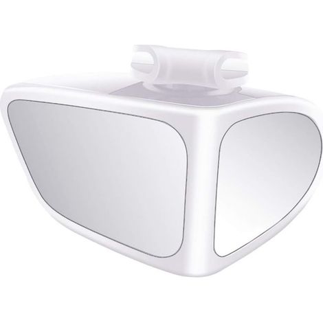 Miroir d'Angle Mort 2 en 1, Rétroviseur Convexe Grand Angle Rotation à 360 Degrés Rétroviseur Auxiliaire de Voiture Universel Réglable pour Voiture Camion SUV,Blanc Conducteur Principal (1/5)