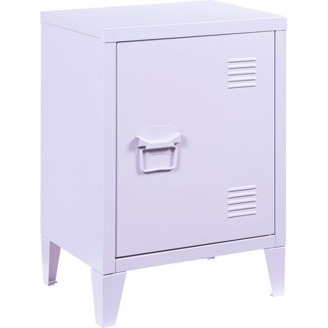 Comodino tavolino da notte comò mobile portaoggetti in acciaio laminato 57 x 40 x 30 cm viola 030011017