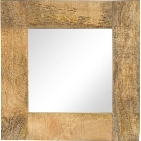 Espejo de madera maciza de mango 50x50 cm
