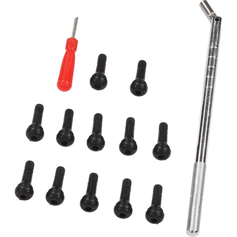 Kit d'outils de montage de valves de pneus en 14 pièces, conception à tête unique, adapté aux camping-cars, vélos, véhicules électriques et SUV. (1/5)