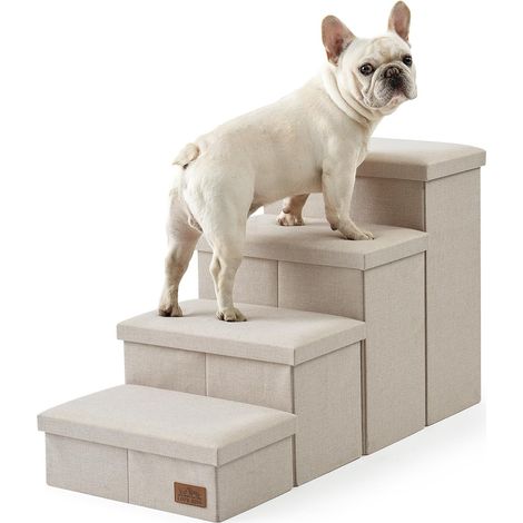 4 Escalier Pour Chien, Pliable Avec Rangement, Tissu Résistant, MDF, Canapé Lit Véhicule (1/5)