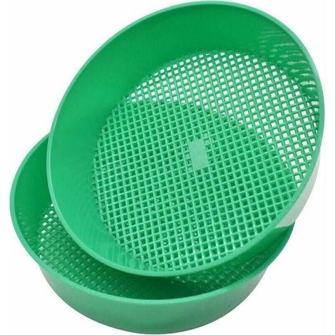 Plastic sieve for garden, stones, sand, soil, seedlings, trellises, garden tools, plants and as a sand filter – Green Tool (1/4)
