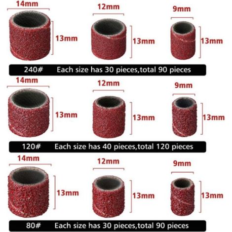 Manchon De Ponçage - Bande Abrasive Pour Meuleuse Rotative - 300 Pièces 80 120 240 - 6 Rouleaux En Caoutchouc - 307 Pièces (1/5)