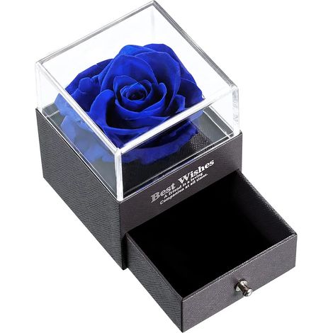 Bijoux artisanaux en rose préservée - Coffret cadeau haut de gamme pour collier, cadeau idéal pour la Saint-Valentin, la fête des mères ou toute autre occasion spéciale.
