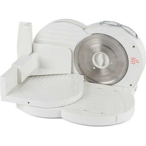 Trancheuse électrique – Trancheuse à viande, pain et fromage 150W, épaisseur réglable de 1 à 15 mm, 3 vitesses, lame en acier inoxydable de 170 mm, protection de sécurité, design pliable (1/5)