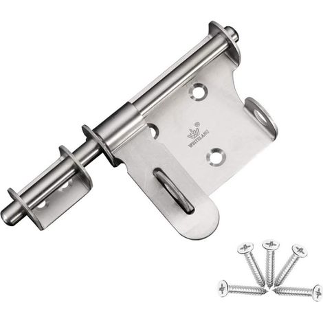 1 Pièce Verrou de Porte à Boulon Coulissant, Loquets de Porte de Sécurité, Verrou Loquet en Acier Inoxydable avec Trou pour Cadenas, Pour Porte Coulissante Portes en Bois (1/5)