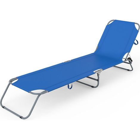 Marbueno tumbona plegable acero azul oscuro playa y piscina