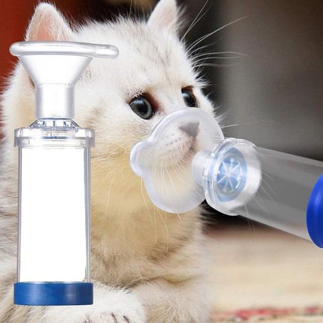 Chambre aérosol, Joint inhalateur pour Chat ou Chien, pour Animaux de Compagnie, avec Masque, pour Aider Les Animaux de Compagnie à Respirer, Séparateur d'inhalateur Manuel pour Chat ﻿