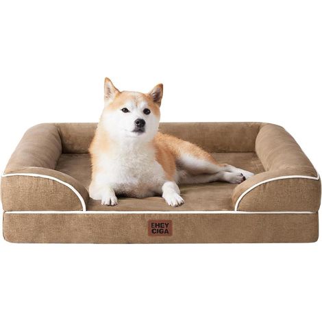 Hundebett Orthopädisches Memory Foam L 89 x B 56 x H 17 cm Kamel (1/5)