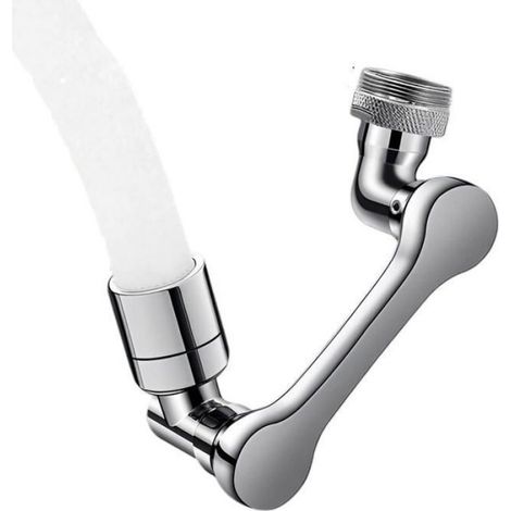 Aérateur robinet 1080°, mousseur cuisine, économiseur d'eau, pivotant 2 modes, filetage mâle 20/22/24mm, argent (1/4)
