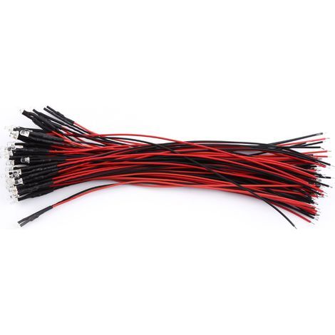 50 pièces LED pré-câblées DC 9-12V, 3-10mm, couleurs variées (blanc, rouge, bleu, vert) pour éclairage (1/5)