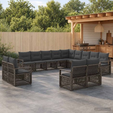 Set Divano da Giardino 13 pcs Grigio polyrattan vidaXL (1/5)