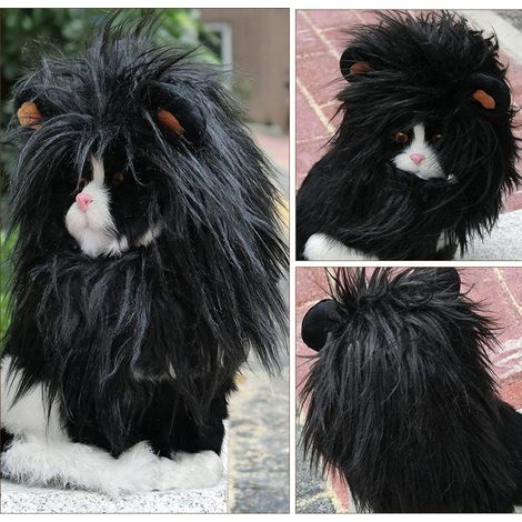 Perruque Lion pour Chien Chat Faux Lion Déguisement Fête Halloween Christmas Taille S M L Perruque Lion Doux Chien Chat Costume Accessoire Déguisement (1/5)