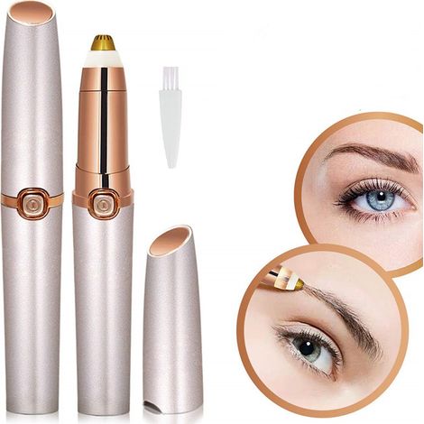 Tondeuse à sourcils électrique rechargeable, épilateur facial, chargement USB, tondeuse à sourcils indolore avec lumière LED pour le visage, les lèvres et le nez-AquaForge