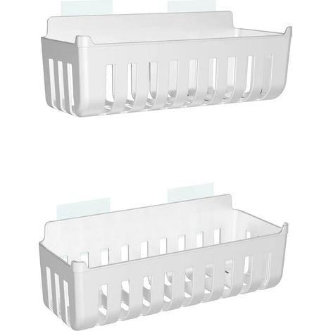 Coppia cestini doccia in termoplastica bianco incollaggio – Serie Jolly (1/5)