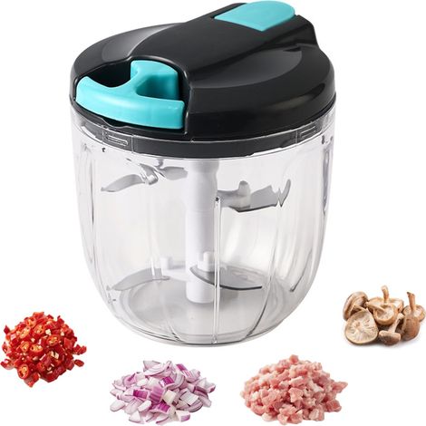 Picadora manual multifuncional de alimentos, procesadora de verduras, cortadora manual de ajos con palanca para verduras, jengibre, frutas, frutos secos, etc. Uso en la cocina. (1/5)