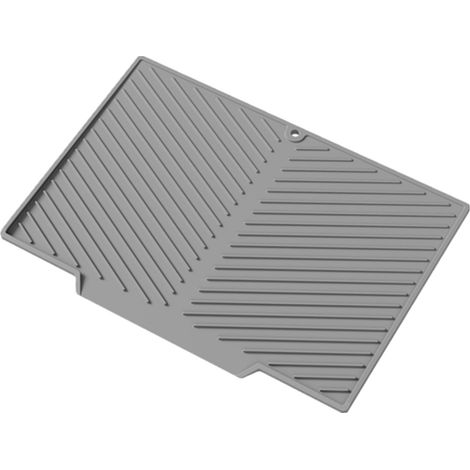 Tapis de séchage en silicone - Grand tapis d'égouttement pour la cuisine, résistant à la chaleur, séchage rapide - Tapis égouttoir pour faire la vaisselle par (gris, 14.610.6'') (1/5)