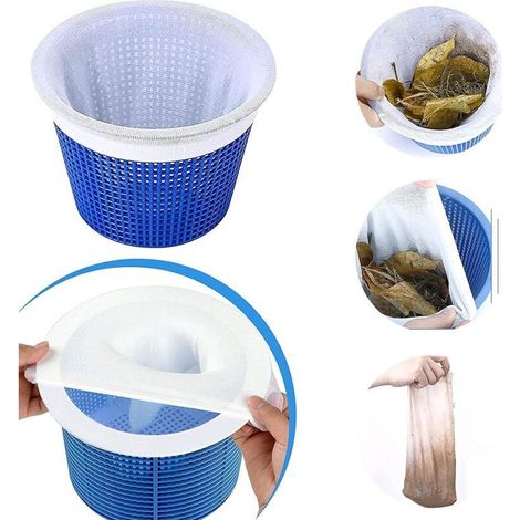 Lot de 6 chaussettes de skimmer pour piscine - Filtre pour panier de piscine - Accessoire pour nettoyage de piscine, nettoyage de bassin, élimine les scarades, la mousse, le pollen