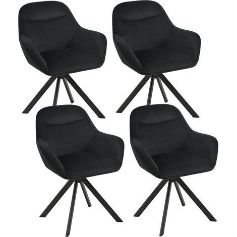 Drehstuhl Esszimmer 4er Set Samt mit Armlehne, drehbar 360°, bis 150kg (1/5)