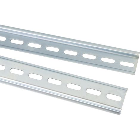 Rs Pro – Rail DIN fendu 2m x 35mm x 7.5mm – Acier pour rail oméga – Lot de 4 – Compatible DIN 46277 CENELEC EN 50022