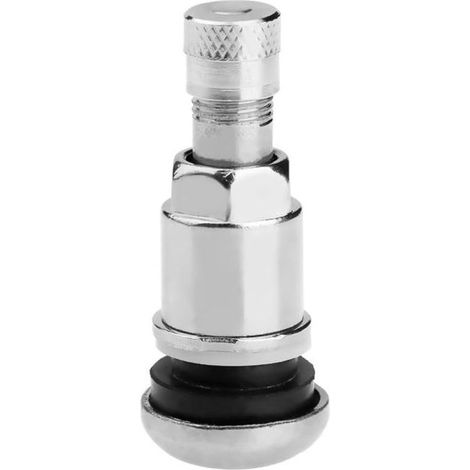 4 Pièces Valve Pneu Voiture, Valve Jante Métal Universelles Tubeless 11,3 mm, Valves en Acier Inoxydable avec Capuchons Anti Poussière, Tiges de Valves pour Voiture Moto Camion Vélo, Haute Résistance (1/5)