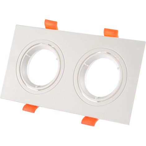 Jandei - Aro cuadrado orientable para 2 bombillas Gu10 Corte 75x155mm