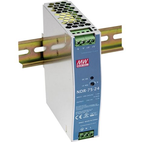 Mean Well NDR-75-12 Hutschienen-Netzteil (DIN-Rail) 12 V/DC 6.3 A 75 W Anzahl Ausgänge:1 x Inhalt