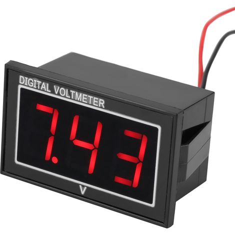 Voltmètre Numérique DC 0.56" Étanche pour Panneau (5-130V, Affichage LED Rouge) (1/5)