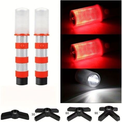 ALLIANDIS2 Pièces Feux de Barrage LED avec Bases Magnétiques et Supports, Boîte de Rangement Solide, Lumières Rouge/Blanc Ultra-Lumineuses, Adaptés aux Voitures, Bateaux (1/3)