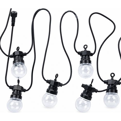 Guirlande Lumineuse LED G50 à Ampoules Transparentes, Lumière Blanc Chaud pour Jardin, Camping, Mariage et Noël (1/5)