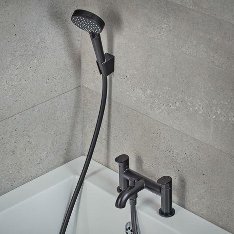 Hansgrohe Vernis Blend Bathroom Bath Shower Mixer Tap Twin Lever Modern Black (1/5)
