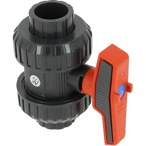 Vanne PVC pression femelle-femelle Ø25 mm – Colle rapide – Système antiblock – Résistance chimique – Faible couple de manœuvre (1/3)