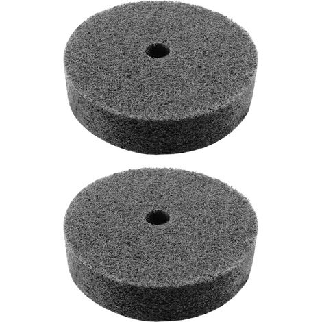2pcs Roue de Polissage en Fibre de Nylon 3 Pouces Tampon à Récurer pour Meuleuse d'angle Métal Bois Plastique Polisseuse 75x20x10mm K180, Gris (1/5)