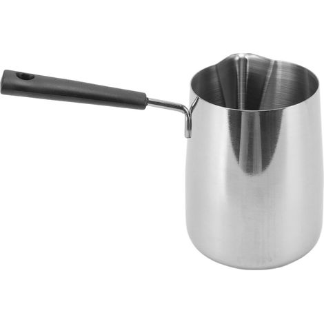 Pitcher à lait inoxydable 304 avec poignée longue pour mousseur à lait, idéal pour café maison ou boutique, capacité 1000ml.