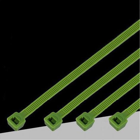 TrAdE Shop Traesio - Set 100pz Fascette Serracavo Autobloccanti In Nylon Verde 4.8mm X 300mm 48-300-v - (1/2)
