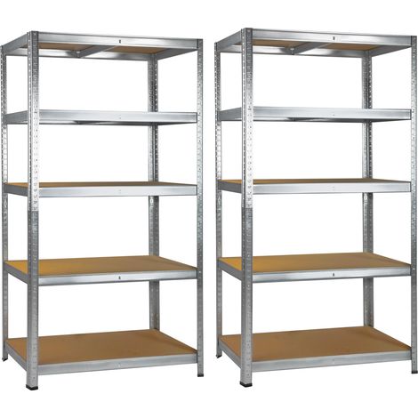 2x Schwerlastregal / Metallregal / Lagerregal mit 5 MDF Böden je 175kg Tragkraft (1/5)
