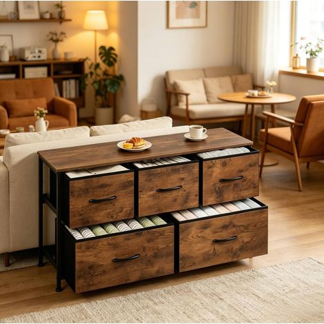 Cassettiera vintage 5 cassetti metallo 100 cm OKMYHOME (1/5)