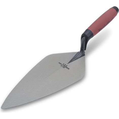 Cazzuola Marshalltown, cazzuola London Style con manico ergonomico Durasoft, in acciaio al carbonio, con punta larga e collo dritto, dimensioni della cazzuola: 254x118 mm, Argento (1/3)