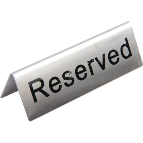Ristorazione Apparecchio u051 da tavola in acciaio inox sign-reserved (Confezione da 10)